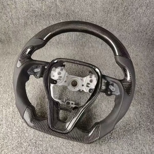 Volant en fibre de carbone avec affichage LED, style sport, 4 branches, cuir perforé blanc, pour Camry/<span class=keywords><strong>Venza</strong></span>/Harrier - Product Image 6