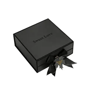 Caja de almacenamiento de proveedor Dorado de la industria caja de embalaje negra caja de regalo de té de lujo de papel de cartón