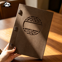 Porte-menu personnalisé, couverture de menu de restaurant avec reliure à rivets, logo en relief/découpé au laser pour restaurant asiatique, bar, café