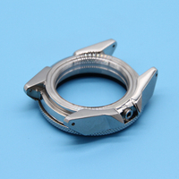 Boîtier plat en cristal saphir 44.5mm, taille 20ATM NH35 NH36, mouvement personnalisé, pièces de montre en acier inoxydable 316L, boîtier de montre
