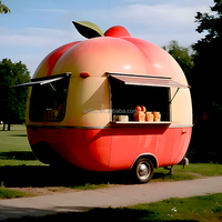 Fruit-Vorm Foodtruck Duurzaam Stalen Frame Food Kar Op Wielen Anti-Slip Trailer Commercieel Gebruik Van Stacaravan Te Koop