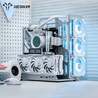 Socooler SOC-A-360-Y tour moyenne modulaire en plein air boîtier PC châssis en alliage d'aluminium fenêtre de panneau latéral construction facile pour support de jeu