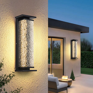 Lampe murale cylindrique LED solaire extérieure IP65 étanche en matériau PC noir Garantie 10 ans Lumière de couloir et de jardin - Product Image 1