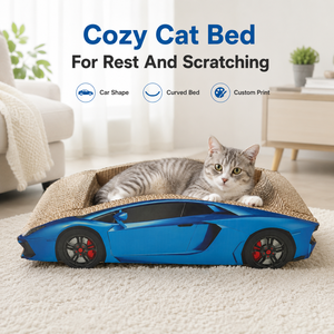 Griffoir pour chat créatif 2026 en forme de voiture de sport <span class=keywords><strong>Lamborghini</strong></span>, lit et maison de luxe pour chat en carton ondulé - Product Image 3