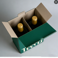 Boîte d'expédition de boissons à 5 couches avec séparateur, design personnalisé, écologique, recyclable, pour vin, bière et jus