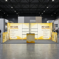 Stand d'exposition modulaire portable en aluminium avec comptoir et présentoir en tissu pour les marques d'animaux de compagnie
