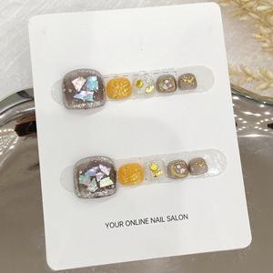 Low-price Wholesale, Rose Cherry <strong>Wine</strong> - Deep Red, Dazzling Sparkles, High-end Texture, Pure Handmade Wearable Press on Toe <strong>Nails</strong> - Product Image 5