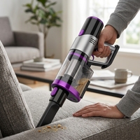 Aspirateur sans fil portatif autonettoyant OEM, sans sac, humide/sec, sur pied, pour maison et voiture, filtre HEPA, cyclone