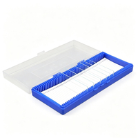 PP Microscope Slide Storage Box with Transparent Lid Metal Latch Moisture Resistant Lab Slide Holder