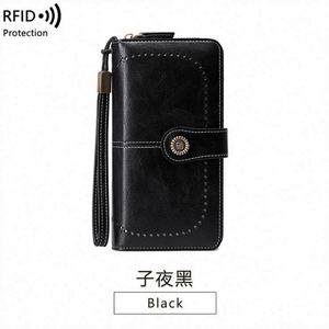 Free Sample custom designed band thick <b>money</b> ladies rfid security trifold polyester <b>wallet</b> zip - Product Image 5
