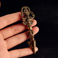 Dorje Phurpa Ganesha en laiton, Dieu Éléphant Tibétain à 4 Bras, Couteau Rituel, Feng Shui, Sculpté à la Main, Petit Objet de Collection Décoratif