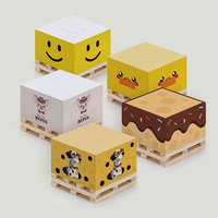 Offre Spéciale Sunny Study Space Sticky Notes Cube Lumineux pour Smiley Face Palette en bois Écrire Bloc-notes Auto-adhésif pour un usage quotidien