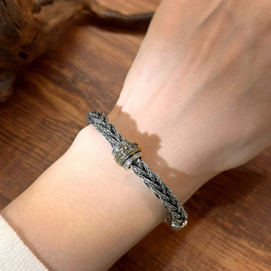 Nuovo Braccialetto Quadrato Retrò Personalizzato con Coda di <span class=keywords><strong>Volpe</strong></span> Intrecciata a Mano, Accessorio in Stile Hip-hop per Uomo - Product Image 2