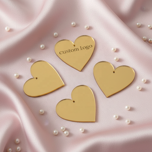 Etiquetas Personalizadas para Recuerdos de Boda, en Forma de Corazón, de Acrílico Dorado, Etiquetas con Nombre para Regalos, Recuerdo de <span class=keywords><strong>Bautizo</strong></span>, Placa con Nombre para Despedida de Soltera - Product Image 1