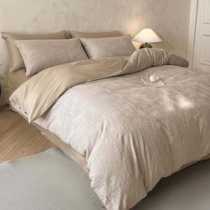 Parure de lit double face en jacquard texturé 300 fils, soyeuse et douce, qualité luxe, pour hôtels et maisons (vente en gros) - Product Image 2