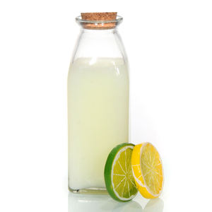 Botella de Vidrio Transparente <span class=keywords><strong>con</strong></span> Tapa para Jugo, Leche, Té, Bebidas, Botella de Vidrio <span class=keywords><strong>con</strong></span> Forma Personalizada, Logotipo Personalizado Disponible - Product Image 3