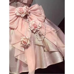 Robe Lolita de princesse JSK rose, robe de fête, naturelle, antistatique, longueur au sol, <span class=keywords><strong>petite</strong></span> fleur, anniversaire, fuite, mignonne, douce - Product Image 5
