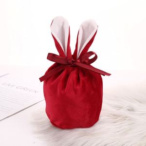Creative <b>Rabbit</b> Ear Wedding Flannelette Bag Decorative <b>Gift</b> Candy Velvet Drawstring Pouches Jewelry Storage Bags - Product Image 1