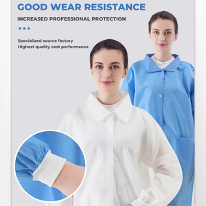 Échantillon gratuit blouse de laboratoire chimique résistante combinaison de sécurité à manches longues robe de laboratoire antistatique et antipoussière - Product Image 4