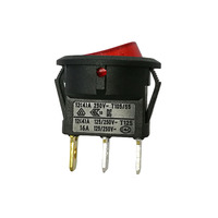 Interrupteur à bascule rond éclairé 3 voies SPST 16A 125V avec LED rouge