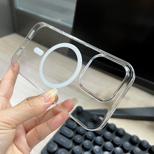 Ốp điện thoại trong suốt, cứng, không bị ố vàng, chống sốc, hỗ trợ sạc không dây từ tính, bảo vệ cho iPhone 12 13 14 15 16 Pro Max Plus - Product Image 2