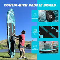Planche de paddle gonflable Skatinger Pro 11 pieds, large planche de surf avec 14 anneaux en D, équipement de pêche pour pêcheurs