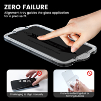 Kit d'installation de protection d'écran en verre trempé pour téléphone portable 9H HD pour iPhone 13 14 15 Pro Max Protection d'écran en verre