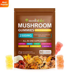 Acentiallabs, частная торговая марка, Органическая добавка для здоровья, Вегетарианская Львиная Грива, грибы с ашвагандхой для фокуса и энергии - Product Image 1