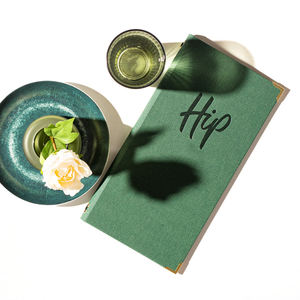 Menus en tissu faciles à nettoyer avec cordon élastique, porte-menu à double panneau pour restaurant, bar, hôtel - Product Image 1