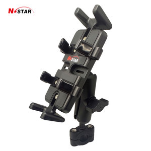 Support de téléphone pour moto N-Star, rail moyen à couple, <span class=keywords><strong>double</strong></span> rotule pour guidon de moto - Product Image 4