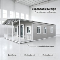 Maison conteneur extensible de 70m2 facile à assembler et 40ft avec toit en pente