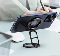 Supports magnétiques pliables en métal pour téléphone portable, double aimant, pour bureau, vente en gros, support de téléphone portable pour la salle de sport