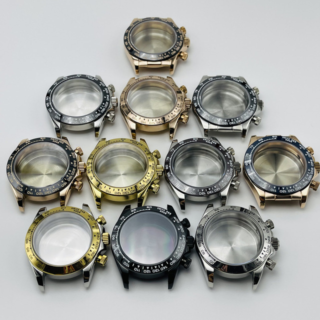 Customizable Logo Stainless Steel Case Sapphire Glass Watch Band VK63 Quartz Movement Mechanical Type Watch Parts Customized