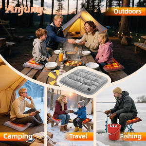 Cojín de Asiento de Coche Anjuny de Lujo con Nano Plata, Terciopelo Calefactable, Gamuza y Espuma, Firmeza Media, Impermeable, Control Inteligente de Temperatura y Masaje - Product Image 6