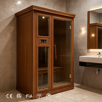 Sauna infrarouge électrique moderne KLAFIN Hemlock, à commande informatique, pour intérieur/extérieur, portable, en forme de baril ou de cube, en bois, avec fonction vapeur