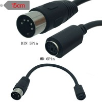5-poliger DIN-Stecker Mini DIN 6-poliger Adapter kabel 0,15 m PS2-Tastaturmaus für Retro-Konsole 4K-PVC für Monitor computer