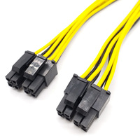 Kabel Daya Splitter CPU 8Pin Dual Motherboard yang Dapat Dilepas, Kabel Ekstensi 4+4 dengan Konduktor Tembaga
