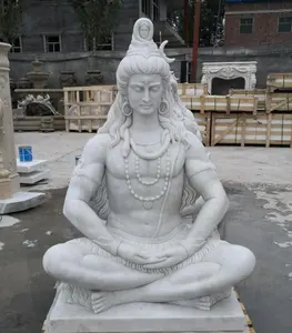 Estatua de lord shiva, estatua de mármol blanco