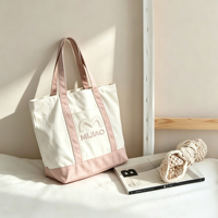 Sac fourre-tout en toile vierge personnalisable et écologique, en coton réutilisable, robuste, à motif lettres, moyen, ouverture supérieure