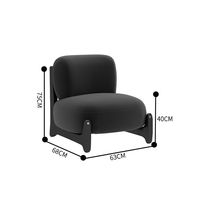 Fauteuil lounge Tenghang Sherpa, style moderne minimaliste, canapé individuel avec structure en bois pour salon et chambre, style crème, sans accoudoirs, idéal pour la détente