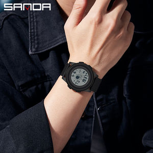 SANDA 2153 New Top Brand <b>Men's</b> Sport Digital Wristwatch, 5ATM <b>Waterproof</b> Casual <b>Watch</b>, Relogio Masculino - Product Image 3