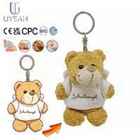 Uyeah Faible MOQ OEM/ODM Porte-clés Ours en Peluche Personnalisé, Jouet en Peluche Doux en Coton Rembourré, Design sur Mesure