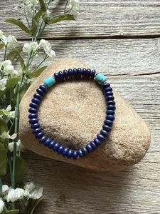 Pulsera Elástica de Cuentas de Lapislázuli de 6.5 Pulgadas, Regalo Perfecto para Mujeres - Product Image 2