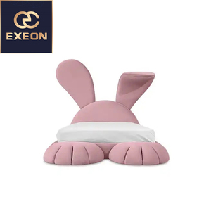 Mobili per Camera <span class=keywords><strong>da</strong></span> Letto <span class=keywords><strong>Principessa</strong></span> per Bambina Letto Imbottito Singolo per Bambini Moderno con Coniglietto Rosa - Product Image 6