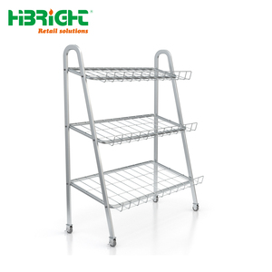 3-Tier Metal <b>Wire</b> <b>Shelving</b> Rack with Green Crates for Grocery Store Supermarket Retail Display Storage - Product Image 2