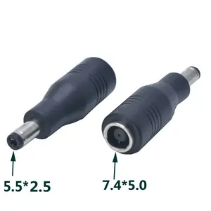 5.5*2.5mm डीसी पावर प्लग अनुकूलक डीसी जैक 5.5X2.5mm पुरुष के लिए 7.4*5.0mm महिला के लिए हिमाचल प्रदेश डेल चार्जर कनवर्टर