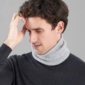 Écharpe cache-cou en tricot côtelé uni <span class=keywords><strong>noir</strong></span> gris marron doux et chaud pour hommes femmes dames en cachemire 100% laine mérinos - Product Image 2