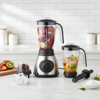 3-in-1 RVS Draagbare Blender Sapcentrifuge Mixer Mixer 6 Messen Koperen Motor Drukknopbediening Huishoudelijke Stamper