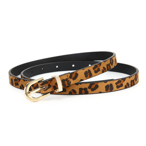 Leopard Print Polyester <b>Thin</b> Belt with D <b>Ring</b> Buckle for Women Tiyo Brand 3.0cm Width Casual Outdoor Spring 2026 - Product Image 3
