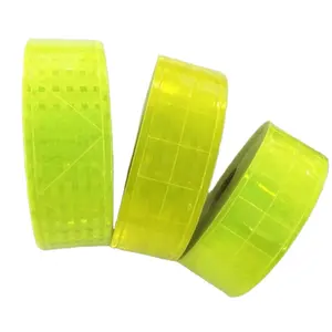 Wholesale Custom Printed PVC Retro Waterproof Clear Chequer Sew On Reflective Tape for Clothing
